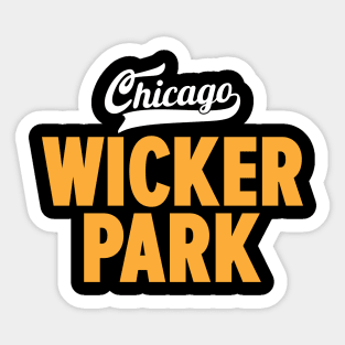 Wicker Park Chicago Minimal Logo Design - Chicago Neighborhood Series Sticker